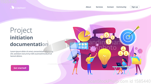 Image of Project initiation concept landing page