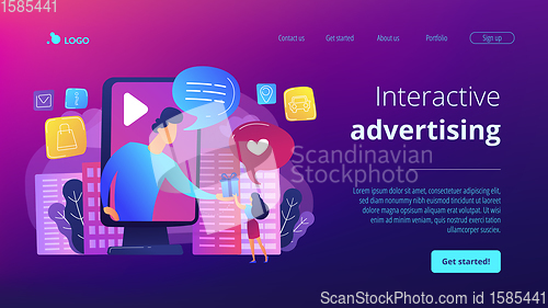 Image of Interactive advertising concept landing page.