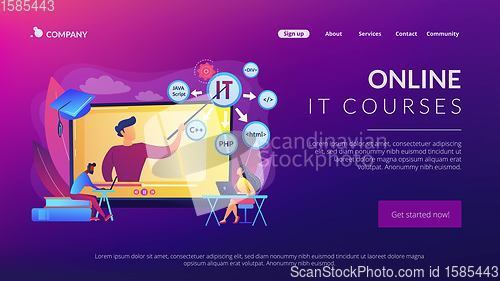 Image of Online IT courses concept landing page