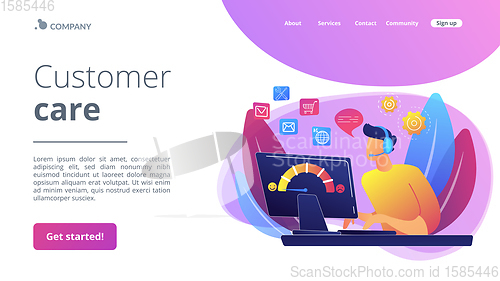 Image of Customer care concept landing page