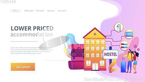 Image of Hostel services concept landing page