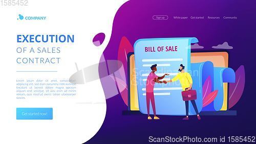 Image of Bill of sale concept landing page
