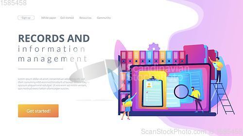 Image of Records management concept landing page