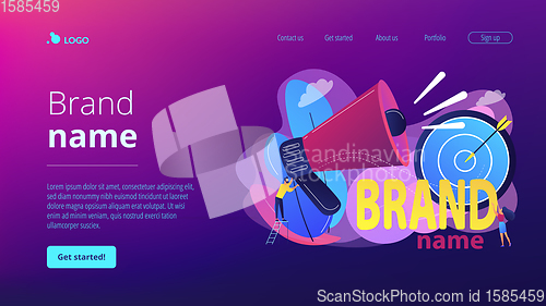 Image of Brand name concept landing page.