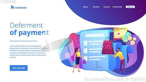 Image of Deferment of payment concept landing page