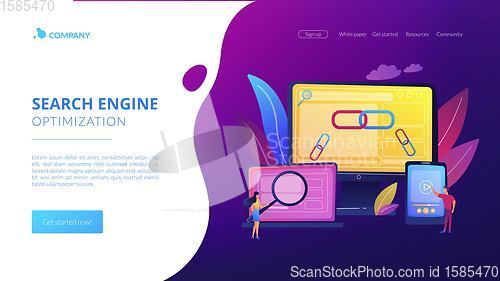 Image of Link building concept landing page