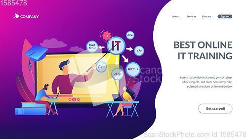 Image of Online IT courses concept landing page