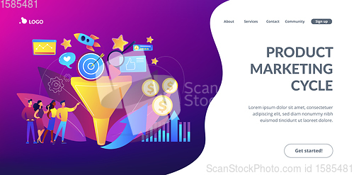 Image of Marketing funnel concept landing page.