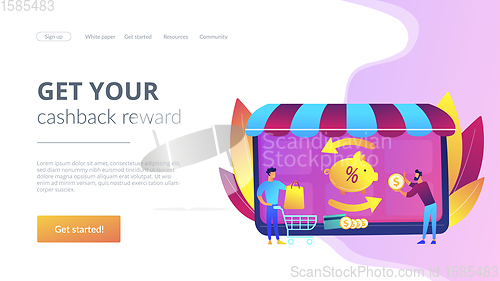 Image of Cashback service concept landing page