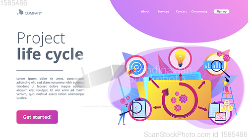 Image of Project life cycle concept landing page