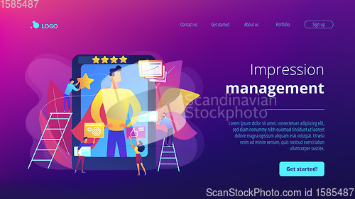 Image of Impression management concept landing page