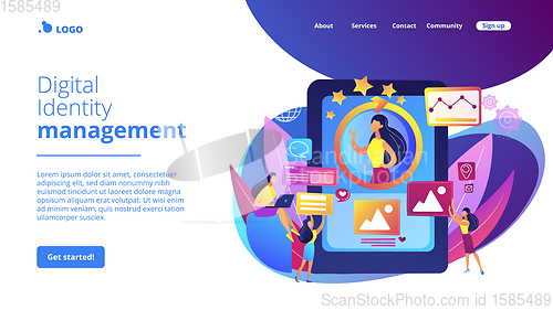 Image of Online identity management concept landing page