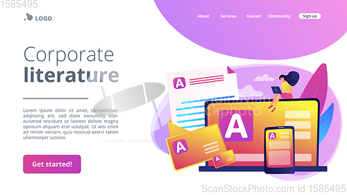 Image of Corporate literature concept landing page.