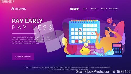 Image of Early payment discount concept landing page