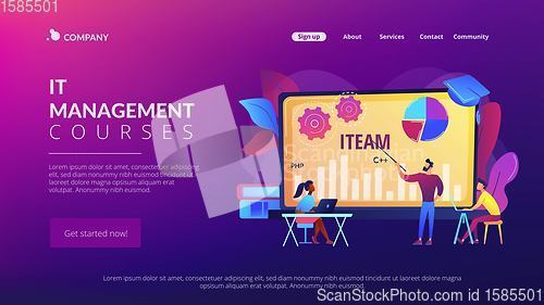 Image of IT management courses concept landing page