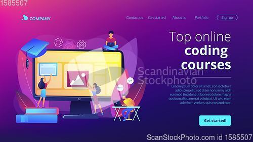 Image of Web development courses concept landing page