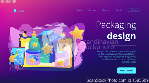 Image of Packaging design concept landing page.