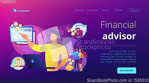 Image of Financial adviser concept landing page