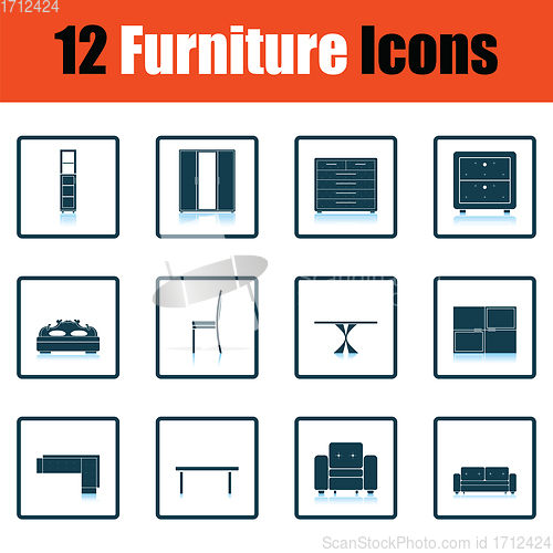 Image of Home furniture icon set