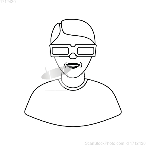 Image of Man with 3d glasses icon