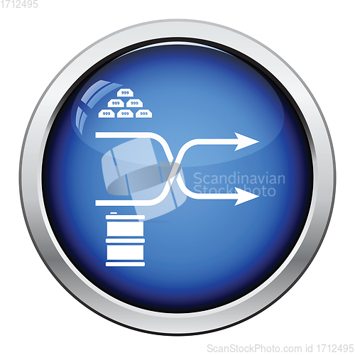 Image of Gold and oil comparison chart icon