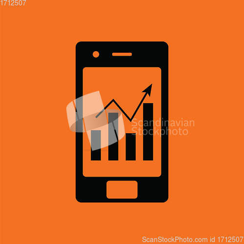 Image of Smartphone with analytics diagram icon