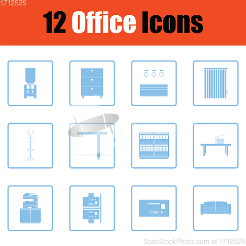 Image of Office furniture icon set