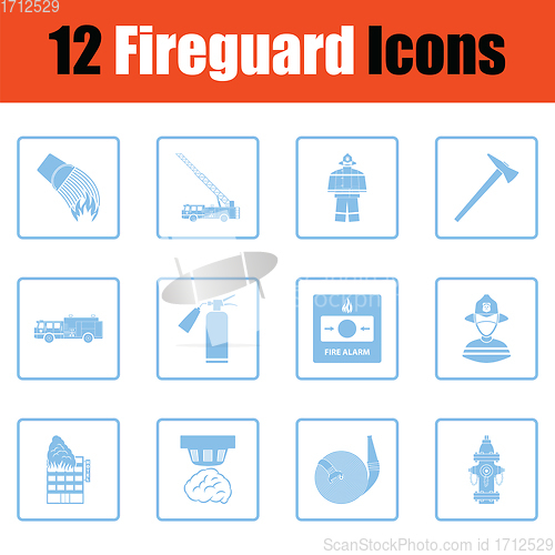 Image of Set of fire service icons
