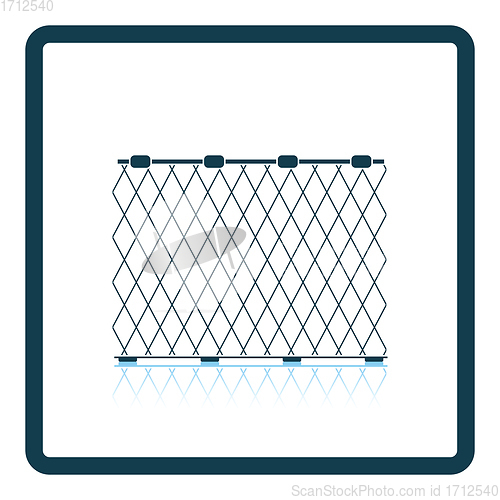 Image of Icon of Fishing net  on gray background, round shadow