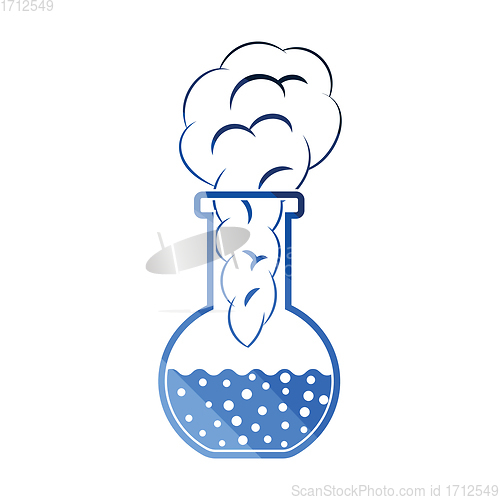 Image of Icon of chemistry bulb with reaction inside