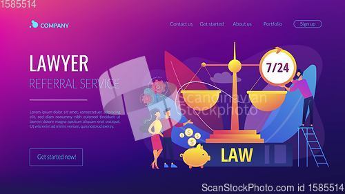 Image of Legal services concept landing page