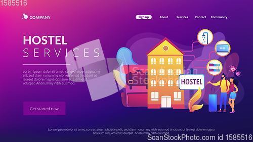 Image of Hostel services concept landing page