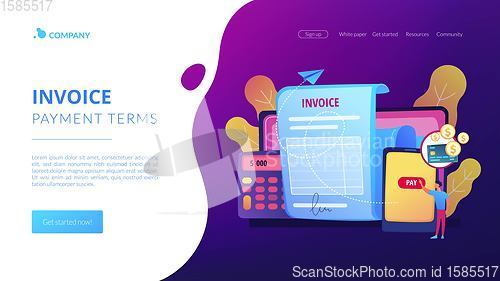 Image of Payment terms concept landing page