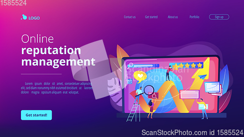 Image of Online reputation management concept landing page