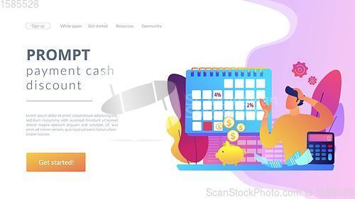 Image of Early payment discount concept landing page