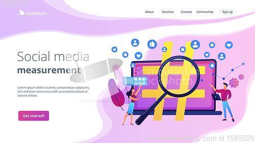 Image of Social network monitoring concept landing page