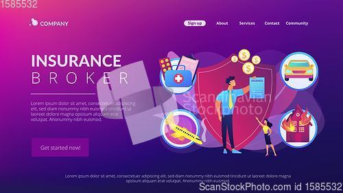 Image of Insurance broker concept landing page