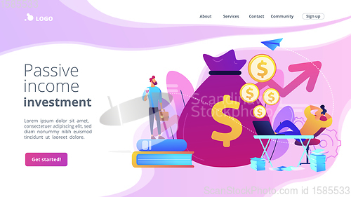 Image of Passive income concept landing page.