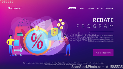 Image of Rebate program concept landing page