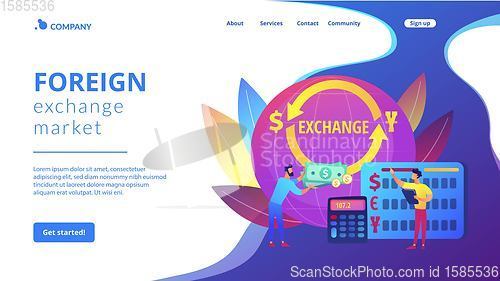 Image of Currency exchange concept landing page