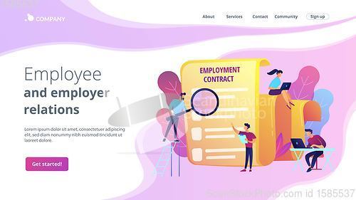 Image of Employment agreement concept landing page