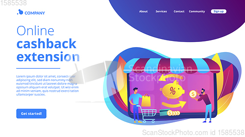 Image of Cashback service concept landing page