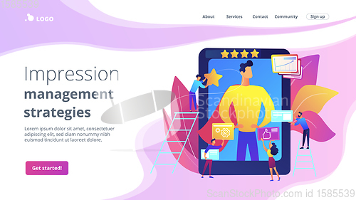 Image of Impression management concept landing page