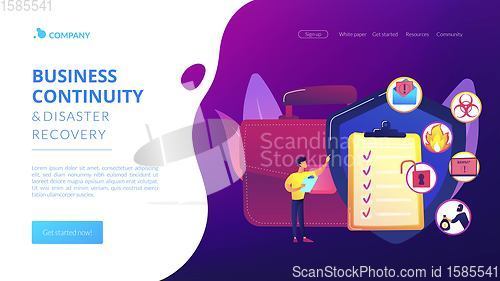 Image of Business continuity and disaster recovery concept landing page
