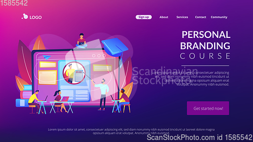 Image of Personal branding course concept landing page