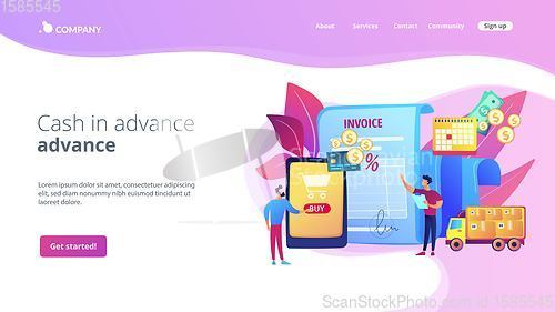 Image of Prepayment terms concept landing page