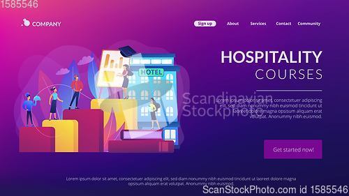 Image of Hospitality courses concept landing page