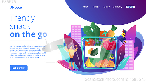 Image of Assorted snack pack concept landing page.