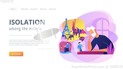 Image of Social isolation concept landing page