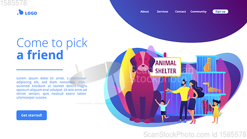 Image of Animal shelter concept landing page